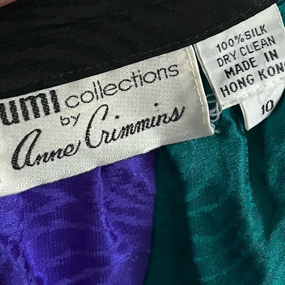 Vintage Umi Collections By Anne Crimmins • Jewel Tone 100% Silk Midi Skirt - Picture 4 of 4